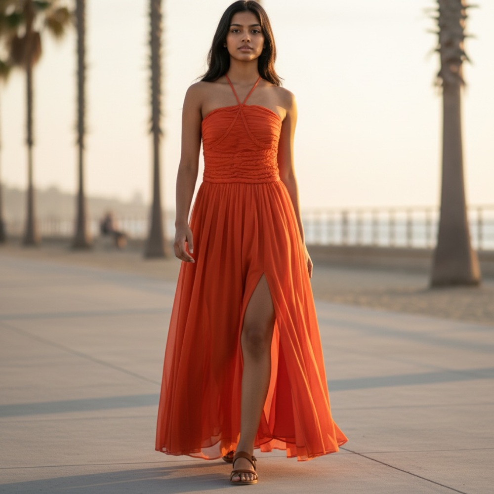 New Dress the Population Revolve Sample The Aura Gown Size Small in Poppy